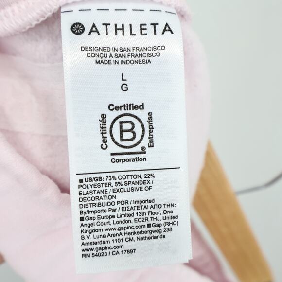 NWT Athleta Forever Fleece High-Rise Fleece Jogger In Shell Pink Size Large - Picture 8 of 9